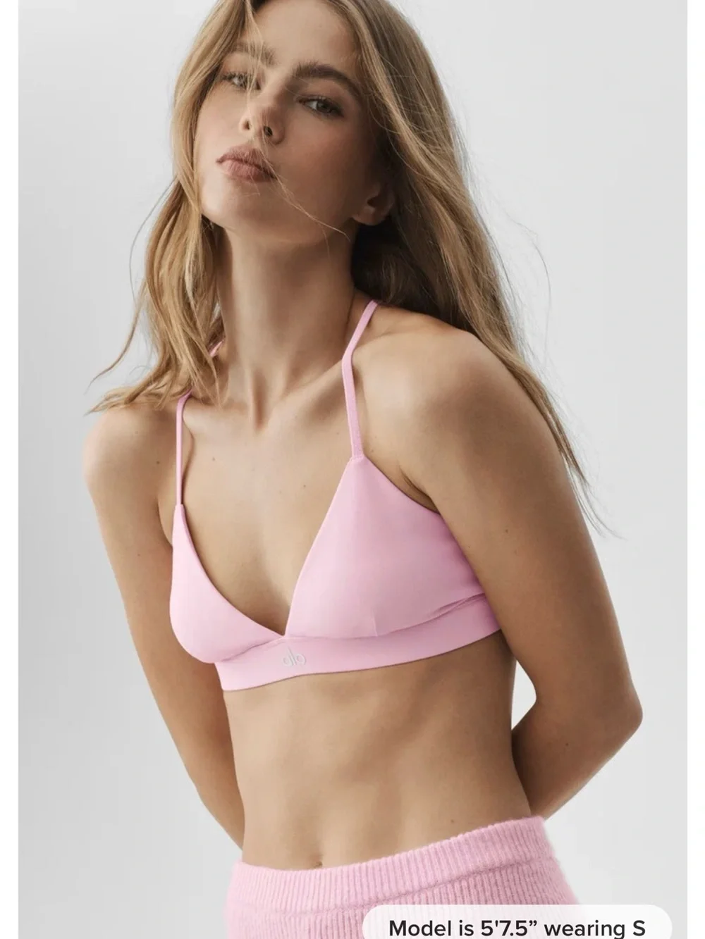 ALO Yoga Light Pink Triangle Bralette (limited color)